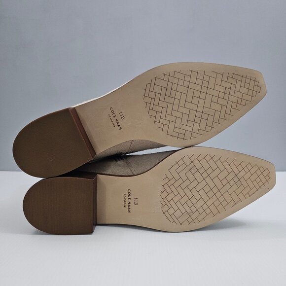 NEW Cole Haan Naia Ankle Bootie Womens 11 Light Beige Suede Western Cowgirl - Picture 12 of 14